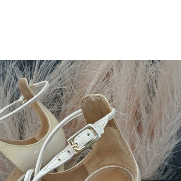 AQUAZZURA Cream/White Strappy Stiletto Sandals Euro 38 - Picture 15 of 16